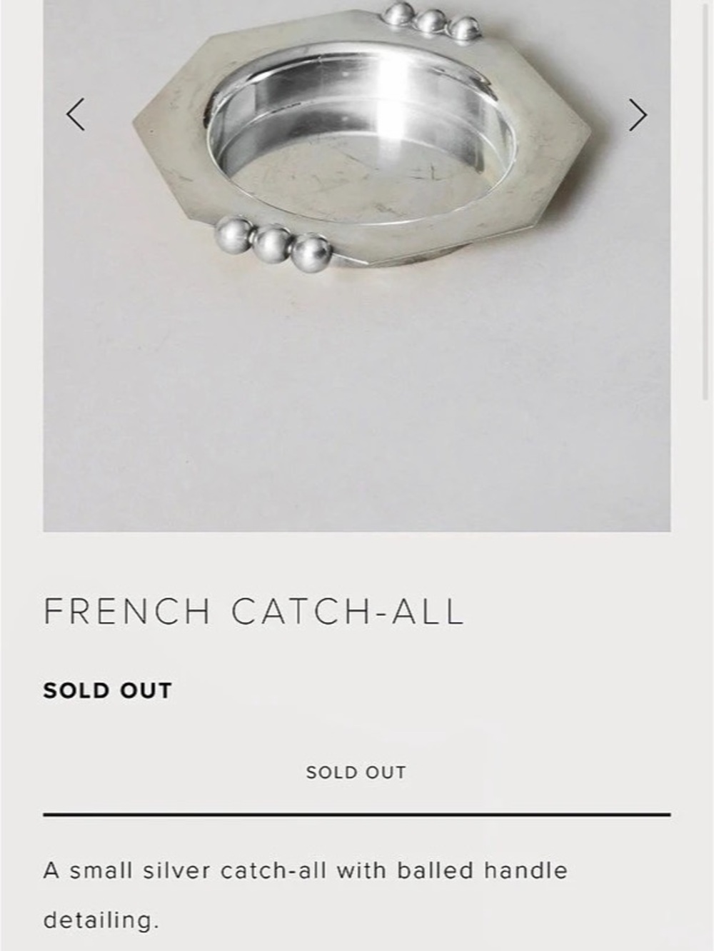 French Catch-All Silver Beaded Serveware